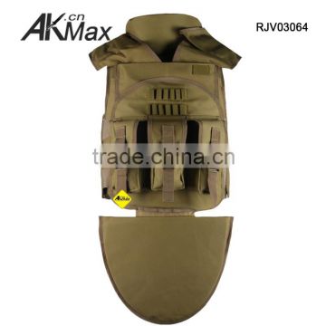 Khaki Anti Stab Vest With Multi Pouch Magazine Carrier