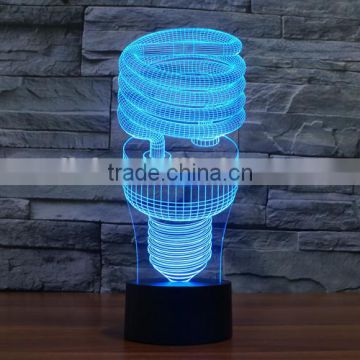 Color Change Light Bulb Shaped 3D LED Night Lamp