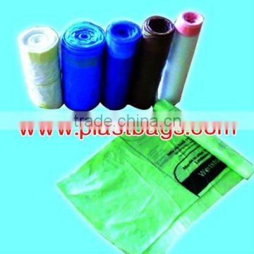 HDPE plastic wave top trash bags on roll