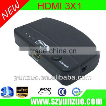 3 way in 1 way out HDMI switch 1.3 1.4