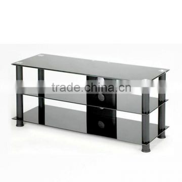 simple design black glass tv stand
