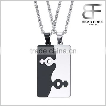 Stainless Steel Female Symbol Puzzle Couple Necklace Pendant for Best Friend Gay & Lesbian Pride