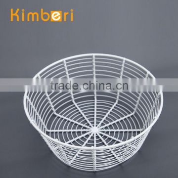 fashionable high quality cream supermarket round iron wire basket