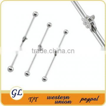 Hot body jewelry industrial piercing steel straight barbell long ear barbell
