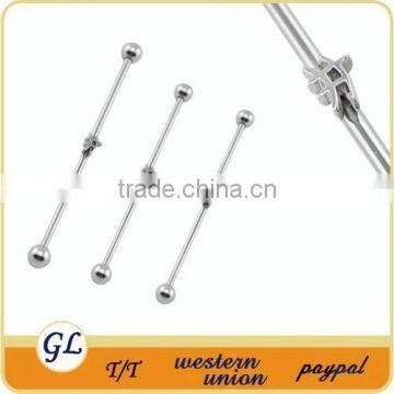 Hot body jewelry industrial piercing steel straight barbell long ear barbell