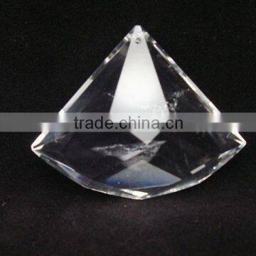 Natural Clear Quartz Fan-Shape Double Faceted Pendent