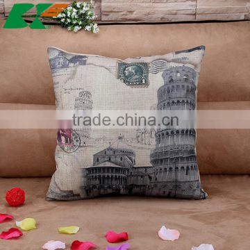 2015 europeanism leaning tower Pisa cotton and linen hold pillow Sofa cushion cover home furnishing hold pillow
