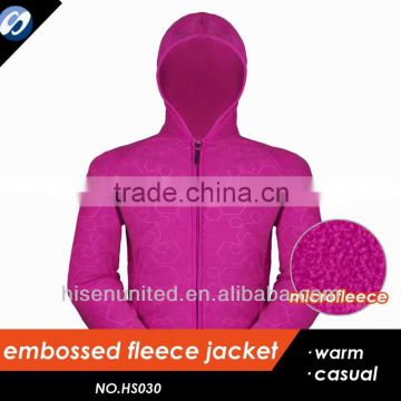 Embossed Fleece Jacket for Women
