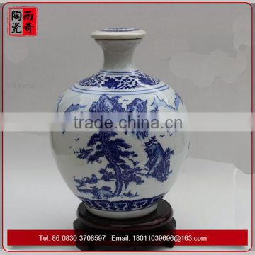 Fancy Chinese Blue and White Ceramic Liqour Jar
