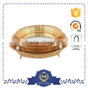 Round gold plated tray 146111-F43