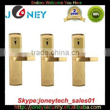 Intelligent electronic hotel door handle locks suppliers with hotel card key lock system