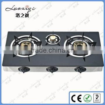 hot sale 3 burner tempered glass surface gas stove/ cooktop india marcket