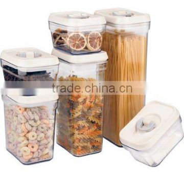 SINOGLASS 6 pcs set with lid lock plastic top plastic airtight storage jar