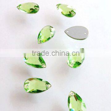 18x10.5mm sew on stone peridot color for clothes decoration