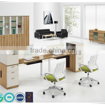 Cheap elegant MDF two-seater office furniture desk workstation