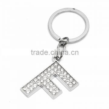 F letter keyring/key chain with diamond