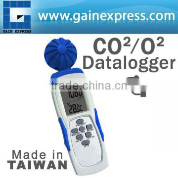 Hand Held USB Carbon Dioxide (CO2) / Dioxide (O2) Hand held Meter Data logger with Temp. RH Made in Taiwan