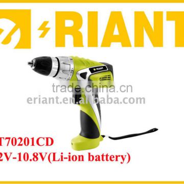 New design! Popular item professional 7.2V / 10.8V Li-ion battery cordless drill