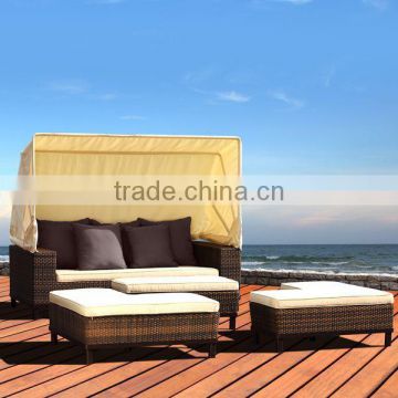 modern patio furniture wicker outdoor sets lounge sofa with sunshade