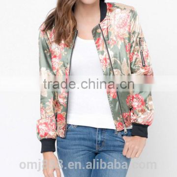 wholesale women floral bomber jacket