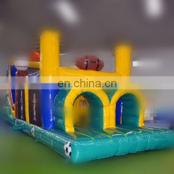 Factory Price 2 Lanes Inflatable Interactive Sport Games,Inflatable Obstacle Course With Bungee Run Way For Sale