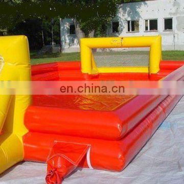 Inflatable soap football field