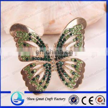 New fashion jewelry accessories brooch girl lovely butterfly crystal rhinestone scarf pin brooch female butterfly