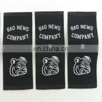 China supplier custom end fold textile woven label tag for clothing