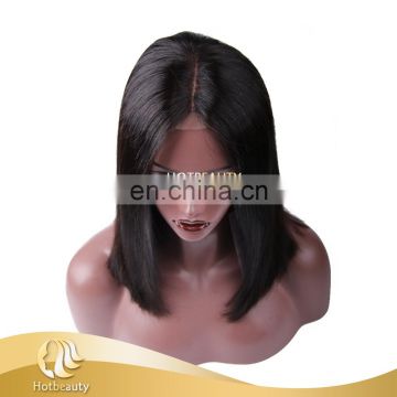 Virgin human hair wig natural black straight wholesale