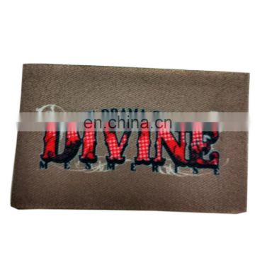 polyester clothing woven name tag with straight cut printed label