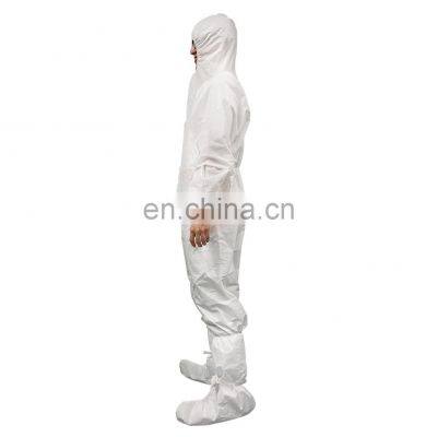 Microporous disposable waterproof medical isolation personal protective overall coverall hazmat suit with Hood Elastic Cuff