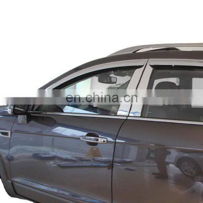 Chrome door visor side window deflector shade sun rain shield silver strips guard for Chevrolet Captiva