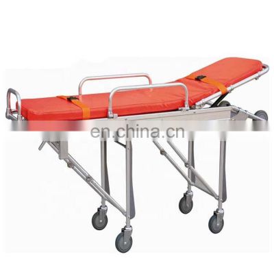 Hospital Medical emergency aluminum alloy folding ambulance stretcher with wheels