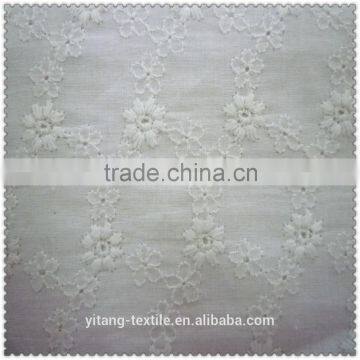 cotton fabric with embroidered pattern