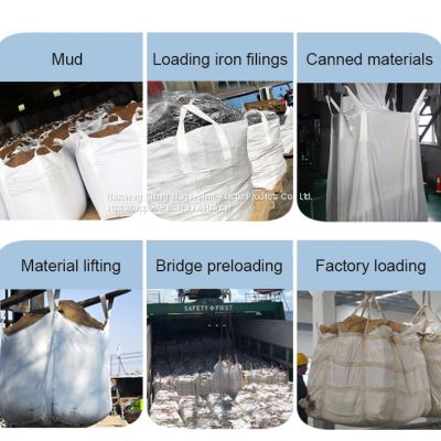 Strong taking 1500 kg PP Jumbo Bag China Manufacturer Supply Virgin ton Bag Top Skirt with Flat Bottom