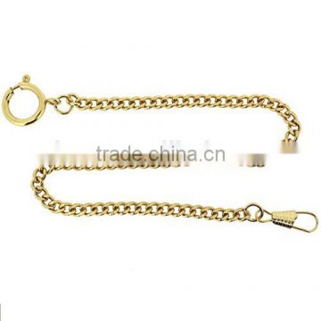 Pocket Watch Chain Fob Curb Link Design Gold-Tone