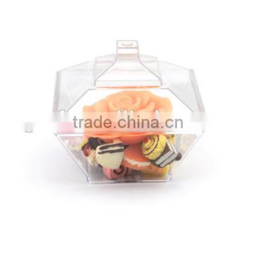 ps disposable 83ml square plastic dessert candy cup with lid for party
