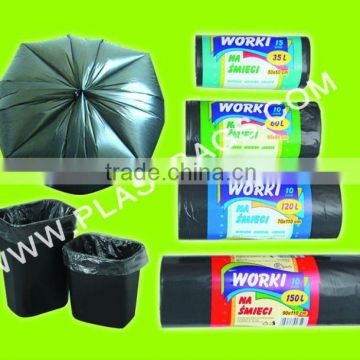 LDPE recycled star seal garbage bags on roll