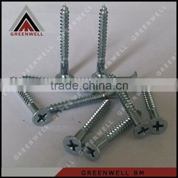 Cam lock flat and hex head double threaded wood screws