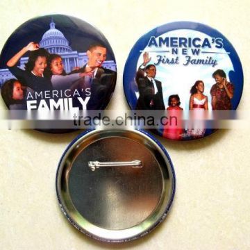 New product Cabinet tin button badge with safety pin