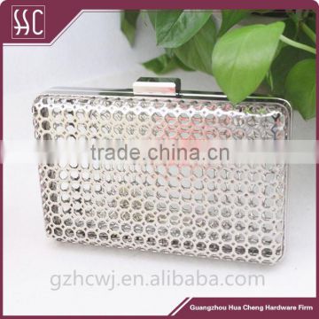 Guangzhou metal box frame for lady purse, lady evening bag, silver metal frame