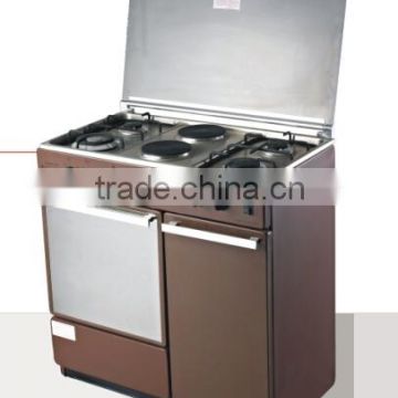 2014 Glass Cover And S/S Top 4 Burner and 2 Hot plate Free Standing Oven Zhongshan Factory OEM Service(Model no: KZ720C)