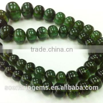 #CMZZ Natural Plain Roundel Gemstone beads Green Tourmaline