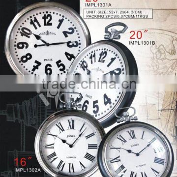 Home Decor 16 inch Big Clock Antique Metal Clock
