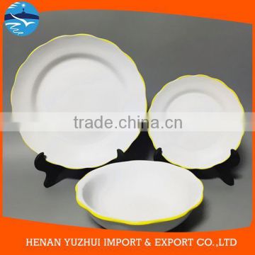 12pcs white stoneware custom dinnerware set import from china