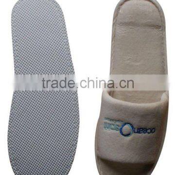 open toe cotton velour hotel washable slipper