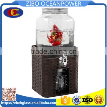8L party drink glass water dispenser with pvc stand