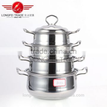 High quality 4pcs stainless steel Color european-style soup pot set