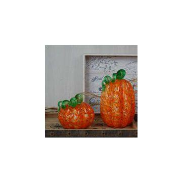 Wholesale Orange Hand-blown Glass Pumpkin for Halloween Decoration