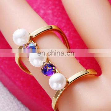 2017 Western boutique imitation pearl long party ring